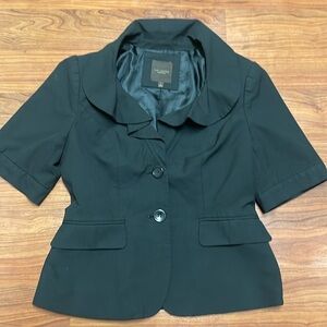 The Limited Black short sleeve ruffle blazer size small